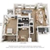 Floor plan: 1 BR + STUDY