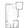 Floor plan: Palmetto Furnished Studio
