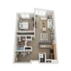 Floor plan: 1 Bed 1 Bath + Den