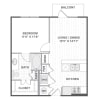 Floor plan: 1 Bedroom 11B