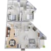Floor plan: 2 Bed 2 Bath Townhouse