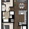 Floor plan: 1 Bed/2 Bath Den-3E