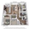 Floor plan: 2-Bedroom 2-Bathroom | 1,144 sqft B