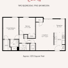 Floor plan: 2 BR | 2 BA | Everett 1015 SF