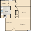 Floor plan: 2 Bed / 1 Bath B1