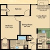Floor plan: 1 Bed | 1 Bath - A3