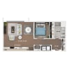 Floor plan: 1BR/1BA - Senate