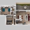 Floor plan: 2 Beds 1 Bath