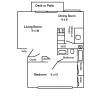 Floor plan: One Bedroom and One Bath