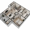 Floor plan: 1 Bedroom, 1 Bath