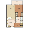 Floor plan: 1 Bedroom 1 Bathroom with Den