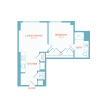 Floor plan: C3 | 1 Bed | 1 Bath