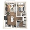 Floor plan: 1BR/1BA A3