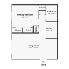 Floor plan: 1 Bed / 1 Bath FT