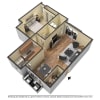Floor plan: 1 Bed, 1 Bath