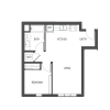 Floor plan: 1x1 - A6