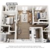 Floor plan: Two-Bedroom 2B