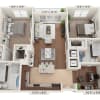 Floor plan: Two Bedroom with Den B2A