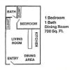 Floor plan: 1 Bed 1 Bath