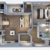 Floor plan: 1 Bedroom 1 Bathroom w/Garage
