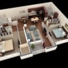 Floor plan: 2x2 B2U-B2UG