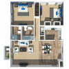 Floor plan: 2 Bedroom 950