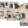 Floor plan: 3x2 D1 - Renovated
