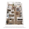 Floor plan: 1 Bed x 1 Bath + Den