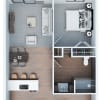 Floor plan: 1 Bed 1 Bath Apartment