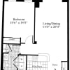 Floor plan: 1 Bedroom F