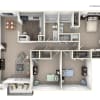 Floor plan: 3 Bedrooms, 2 Baths