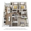 Floor plan: 3 Bed, 2 Bath
