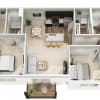 Floor plan: 2 Bedroom, 2 Bath