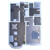 Floor plan: 1 Bedroom Floor Plan A1R