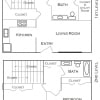 Floor plan: 2 Bedroom 1.5 Bath