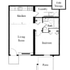 Floor plan: One Bedroom One Bath