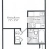 Floor plan: 1Bed 1Bath Patio 710 sf