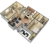 Floor plan: 2BR 2BA 1142 SQ FT