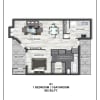 Floor plan: 1 bdrm 1 bath