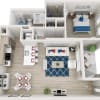 Floor plan: A4-1BR-1BA-805-811sf