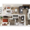 Floor plan: 1x1 Traditional ZV