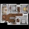 Floor plan: Apartment Style 3 Bedroom 2 Bathroom