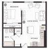 Floor plan: 1x1 G