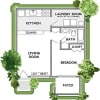 Floor plan: One Bedroom