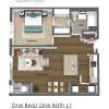 Floor plan: One Bedroom One Bath