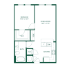 Floor plan: 1 Bedroom 1 Bath