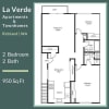Floor plan: Two Bed Two Bath DN