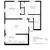 Floor plan: 2-Bedroom-Hardwood
