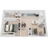 Floor plan: 1 Bed 1 Bath 420