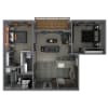 Floor plan: 2 Bedroom 1 Bathroom Apartment